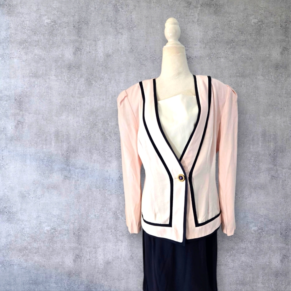 Michael Blair Vintage Blush Pink Blazer And Skirt Set Size 9/10